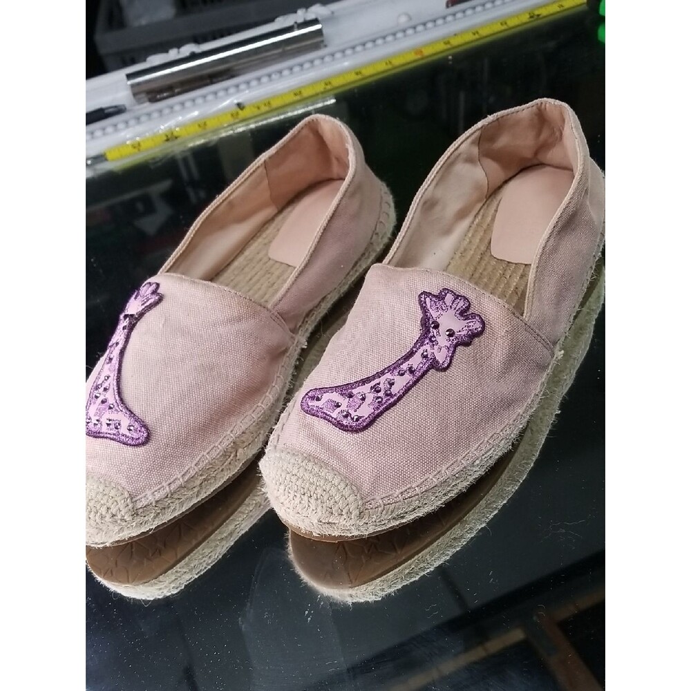 Womens 8.5 Kate Spade Garden Giraffe Espadrilles in a pale vellum (light pink)